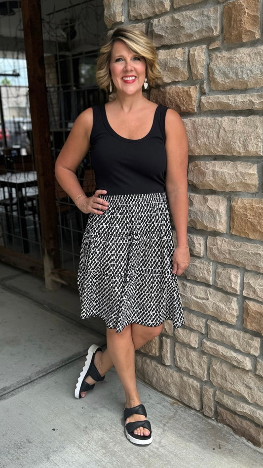 Ivy Jane Black Heart Print Cotton Skirt