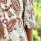 Scarlett Paisley Top - Ivory & Burgundy Mix