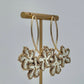 Oval & Flower Raffia Earrings - Natural