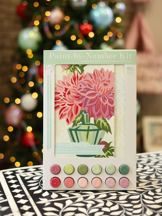 Dahlias In Vase Paint-By-Number