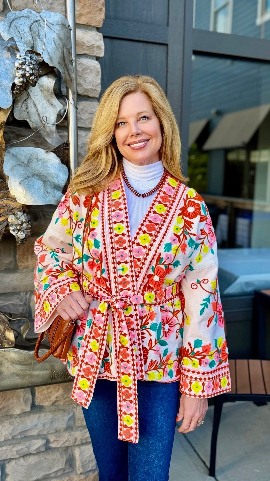 Nicole Kimono Cardigan - Pink Multi