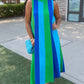 Sloane Colorblock Dress - Green/Royal
