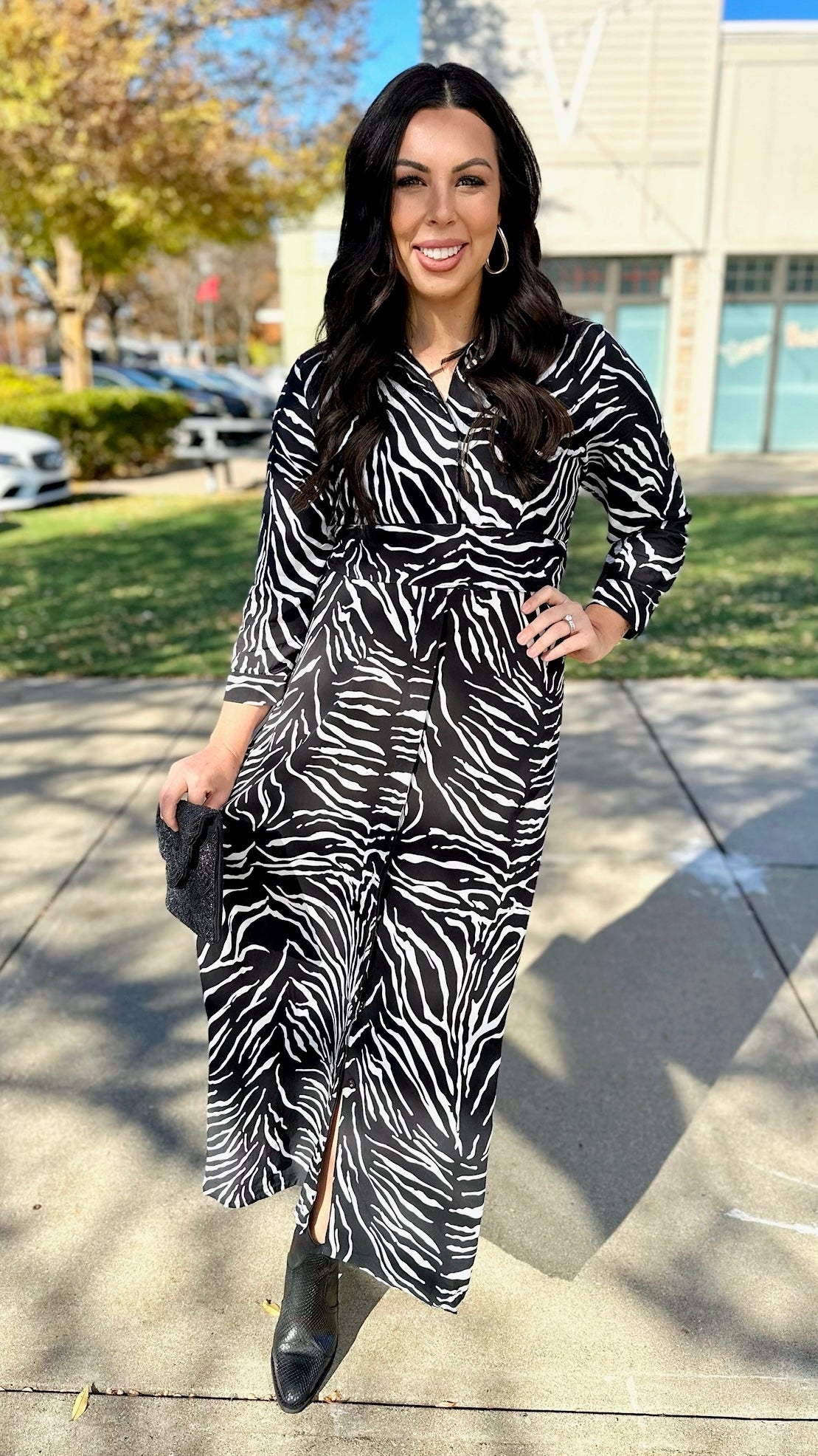 The Tellier Zebra Stripe Maxi Dress