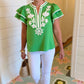 Addison Flutter Sleeve Top - Green