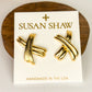 Susan Shaw Gold Criss Cross Earrings