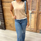 Elise Double Layered Knit Top - Taupe