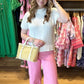 Pull On Denim Pant - Pink