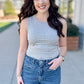Another Love Cleo Micro-Ribbed Tank - Heather Grey