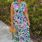 Tabi Floral Midi Dress - Navy