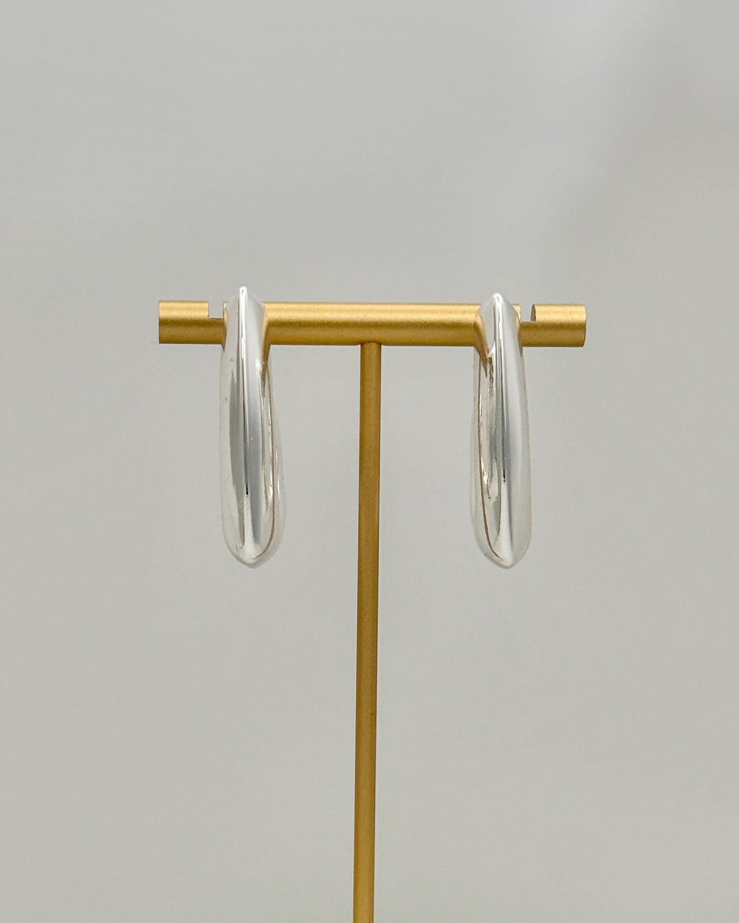 Silver Square Hoop Earrings
