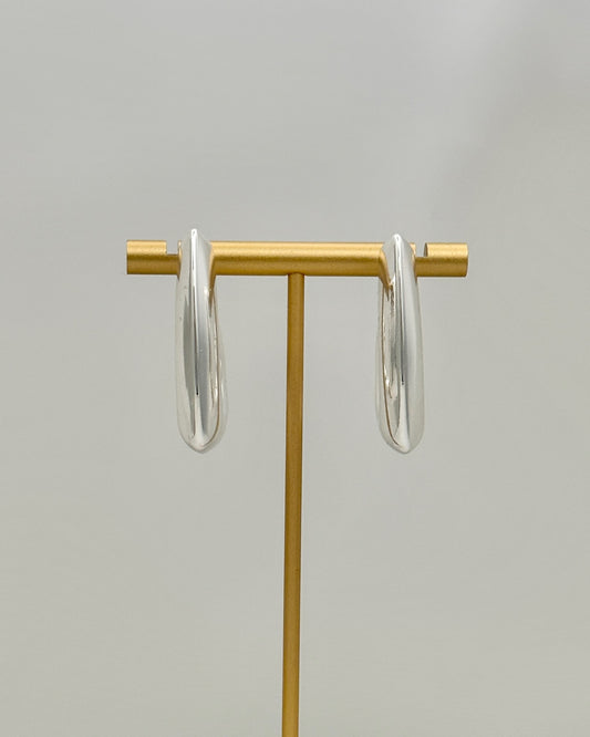 Silver Square Hoop Earrings