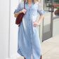 Janine Denim Midi Dress - Light