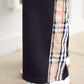 Sydney Black & Plaid Trim Pant