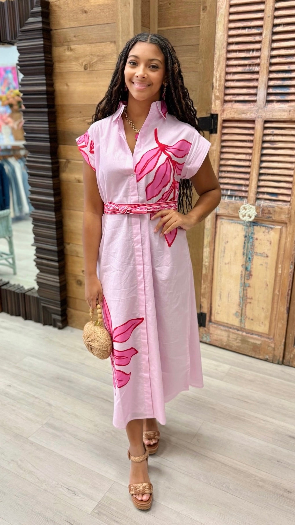 Paige Dress - Pink Elephant