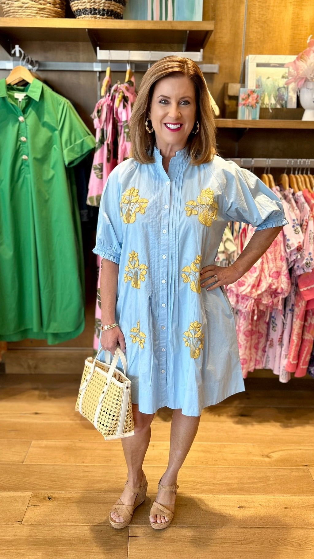 Uncle Frank Embroidery Dress - Blue