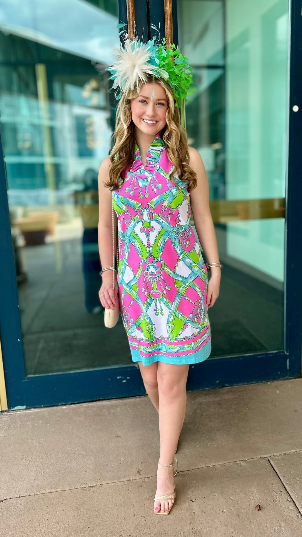 Tabi Pink & Lime Saddle & Bit Dress