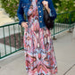 Helena Midi Dress - Pink/Blue