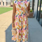Helena Midi Dress - Tangerine Mix