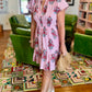 Uncle Frank Pink Stripe Shirred Front Dress