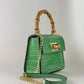 German Fuentes Bamboo Leather Bag - Green