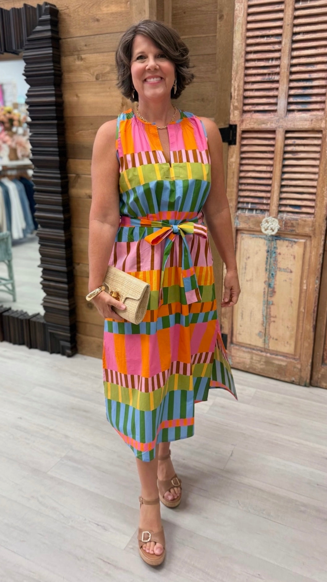 Cannes Sleeveless Dress - Multi