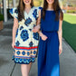 Arianna Geometric Floral Dress