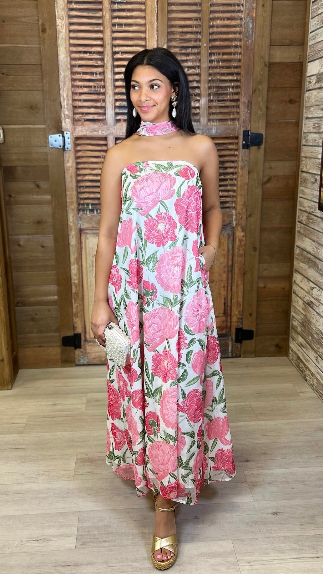 Lucy Strapless Dress - Pink