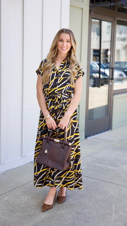 Black & Gold Horse Bit Dress