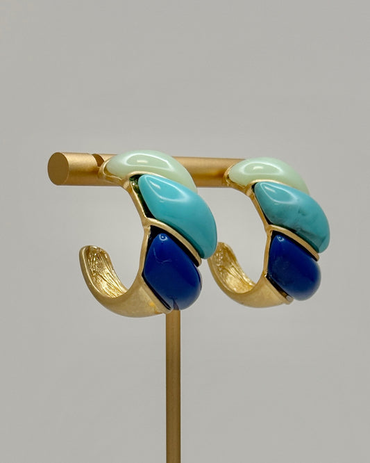 Blue Muti Hoop Earrings