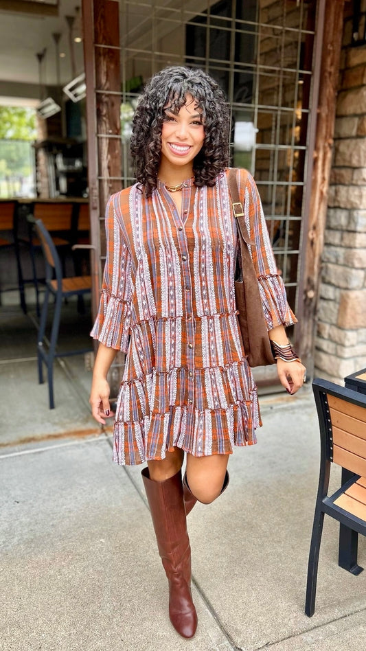 Uncle Frank Multi Tiered Plaid Dress