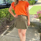 Flutter Sleeve Sweater Top - Orange