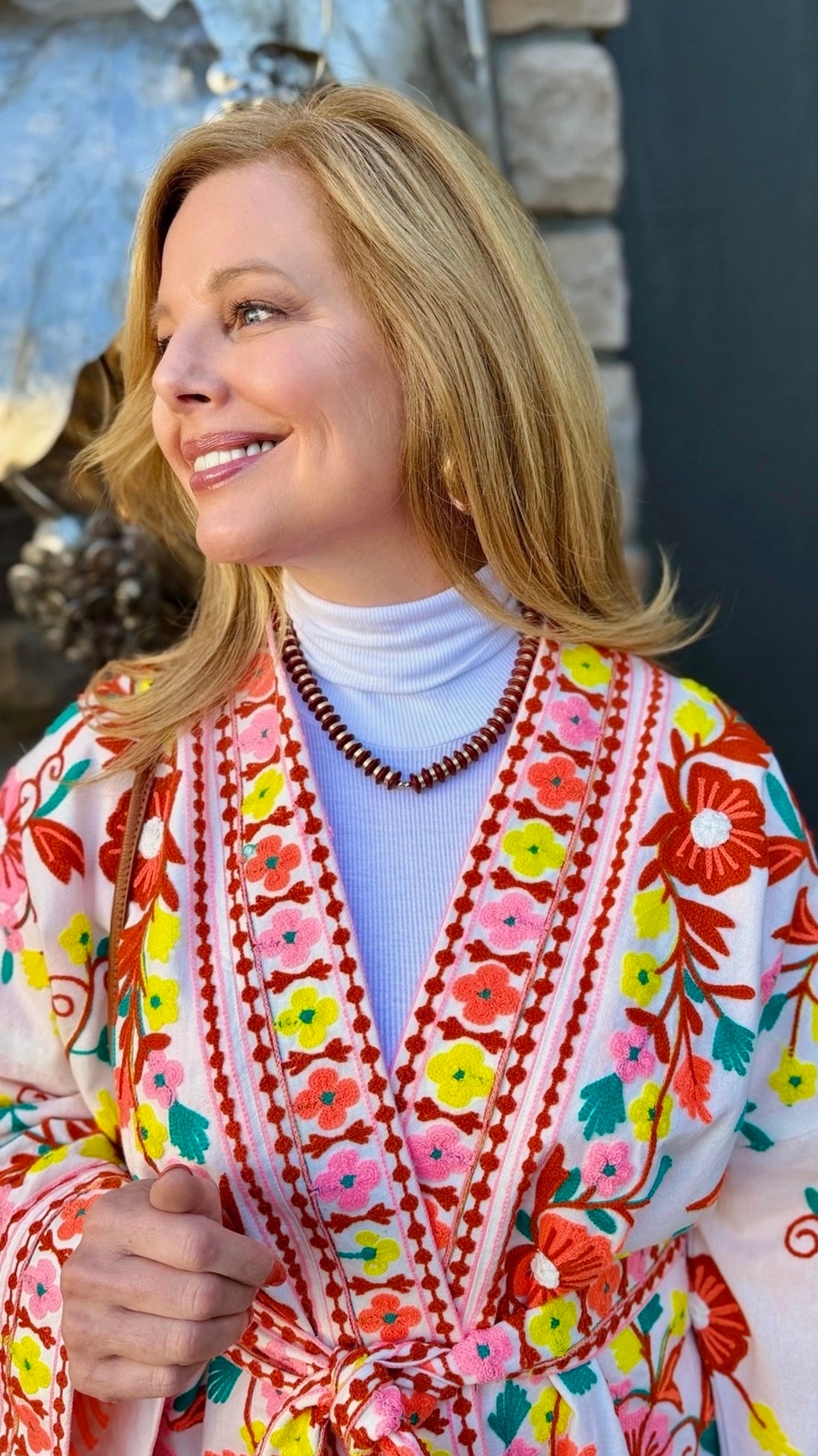 Nicole Kimono Cardigan - Pink Multi