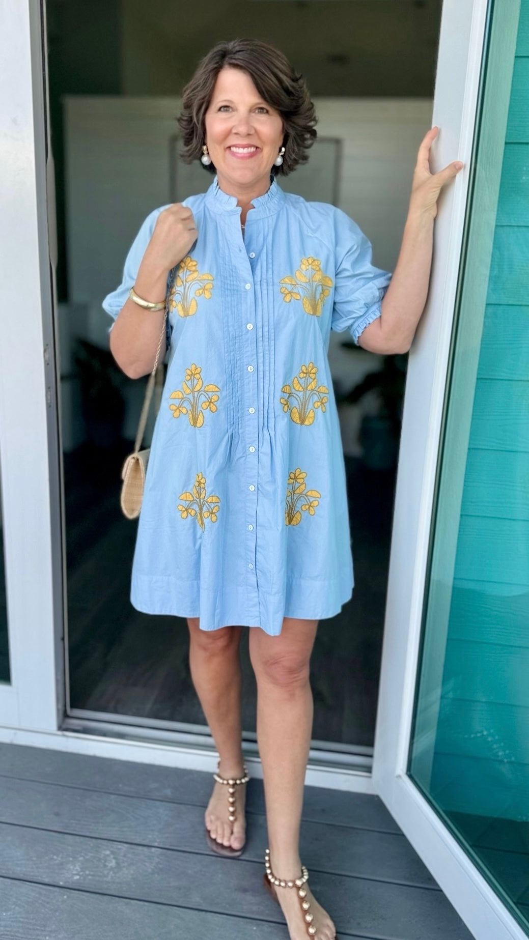 Uncle Frank Embroidery Dress - Blue