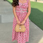 Fabulous Florals Midi Dress - Pink