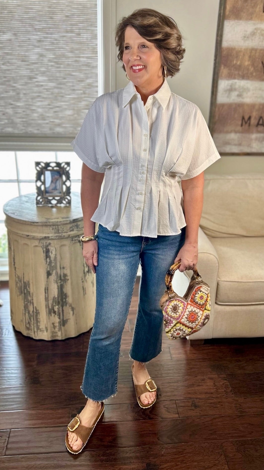 Becca Searsucker Top - White