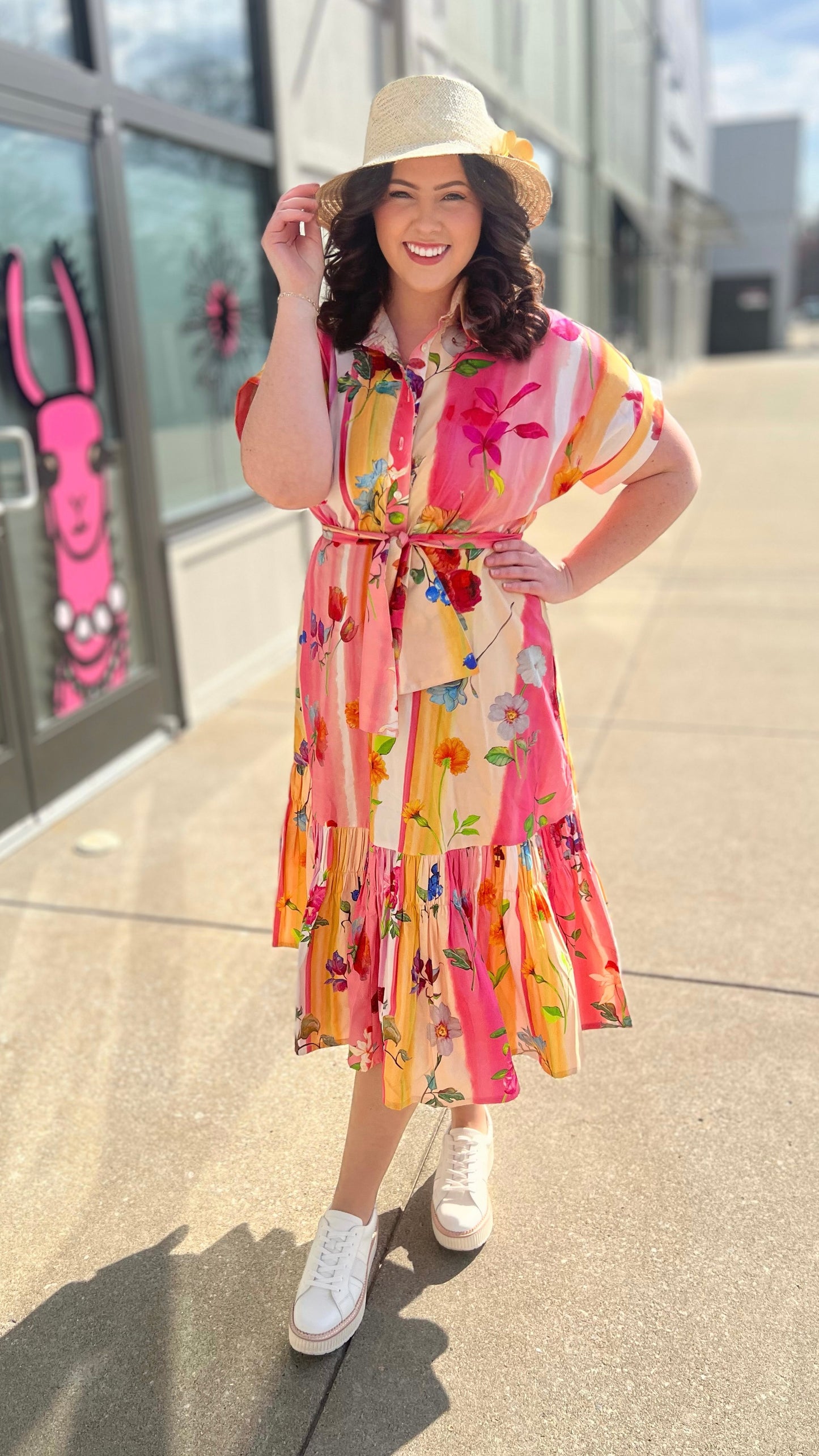 Just Bellina Fruits And Florals Midi Dress
