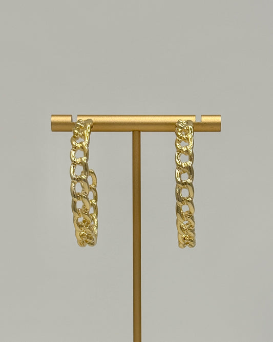 Gold Chain Hoop Earrings