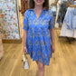 Patti Puff Sleeve Floral Dress - Blue