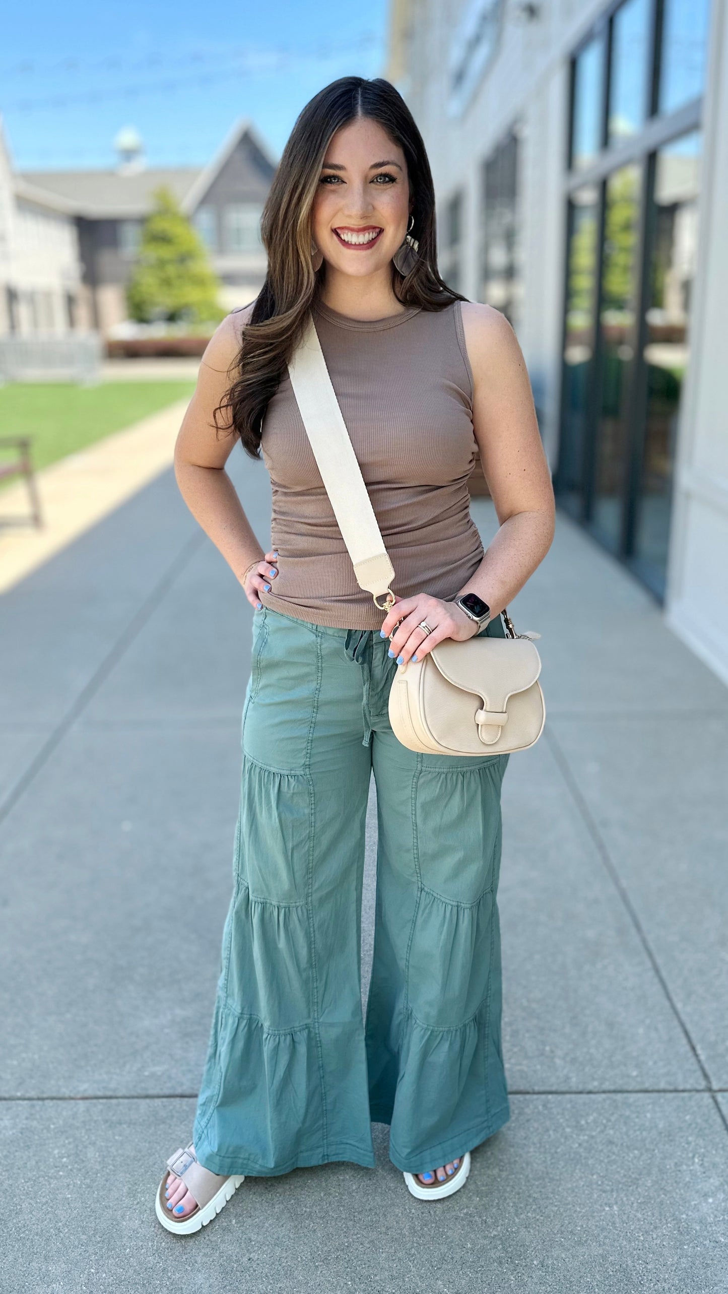 Wearables Terraced Wide Leg Pant - Teal