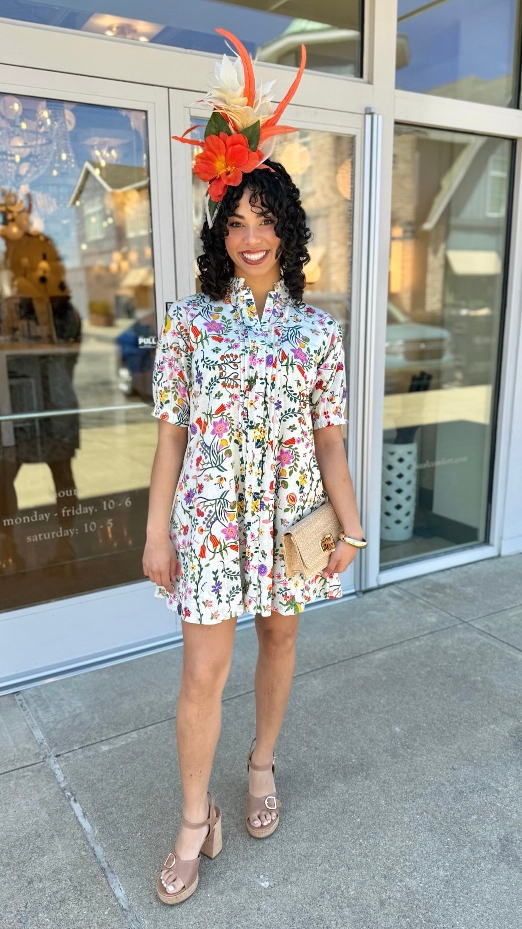 Uncle Frank Pintucked Dress - Parrot