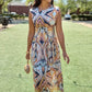 Helena Midi Dress - Mint/Rust