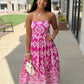 Lola Abstract Dress - Magenta