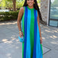 Sloane Colorblock Dress - Green/Royal