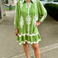Abstract Floral Dress - Green