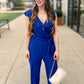 Maggy London Royal Ruffle Wrap Jumpsuit