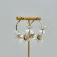 Flower Hoop Earrings - White