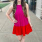 Two Tone Ruffle Hem Dress