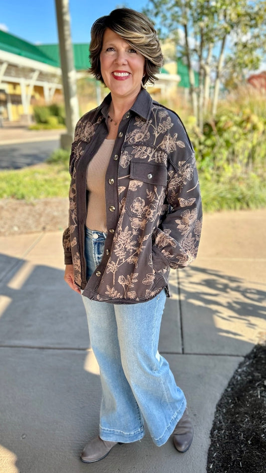 Neutral Floral Shacket