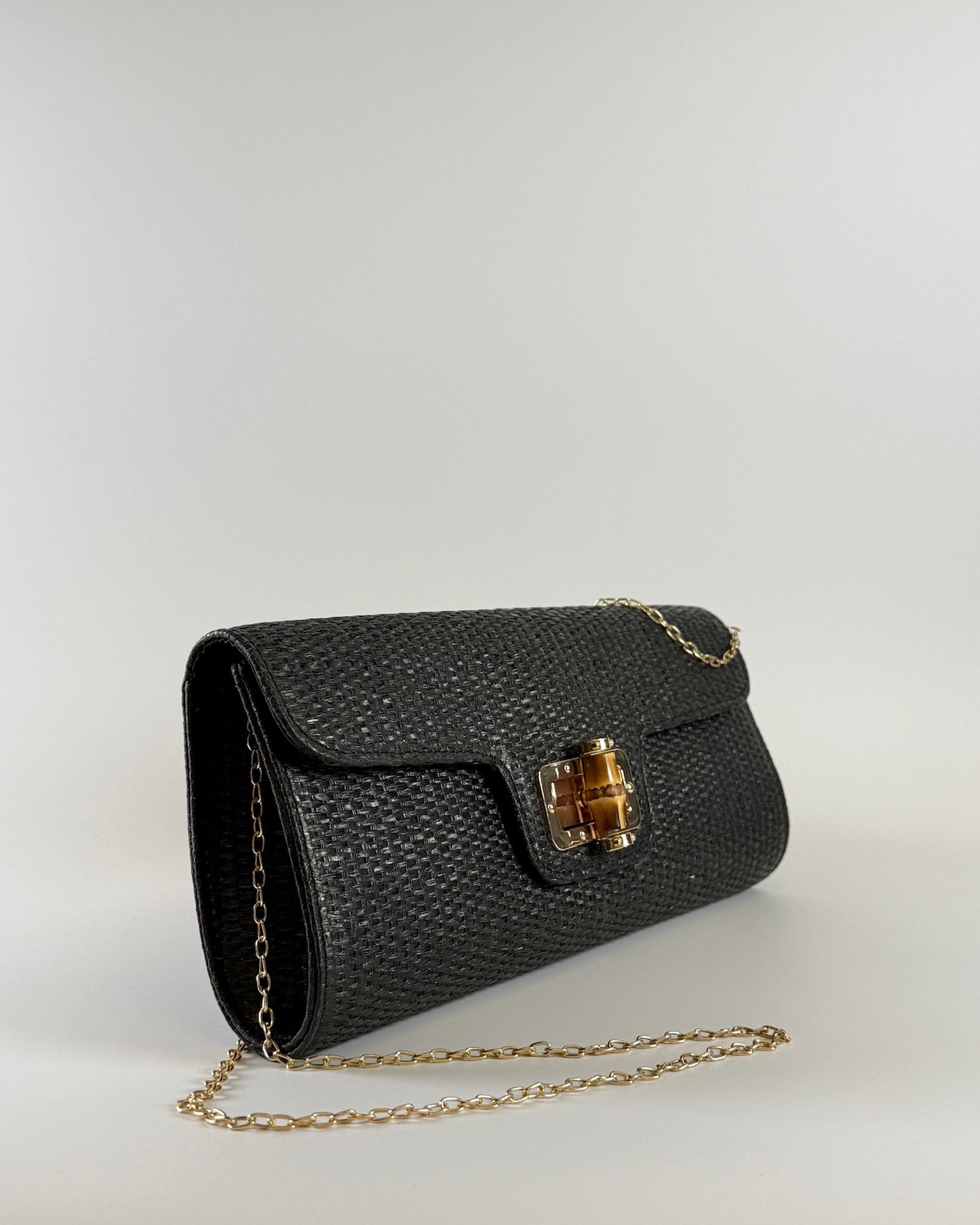 Bamboo Clutch Bag - Black
