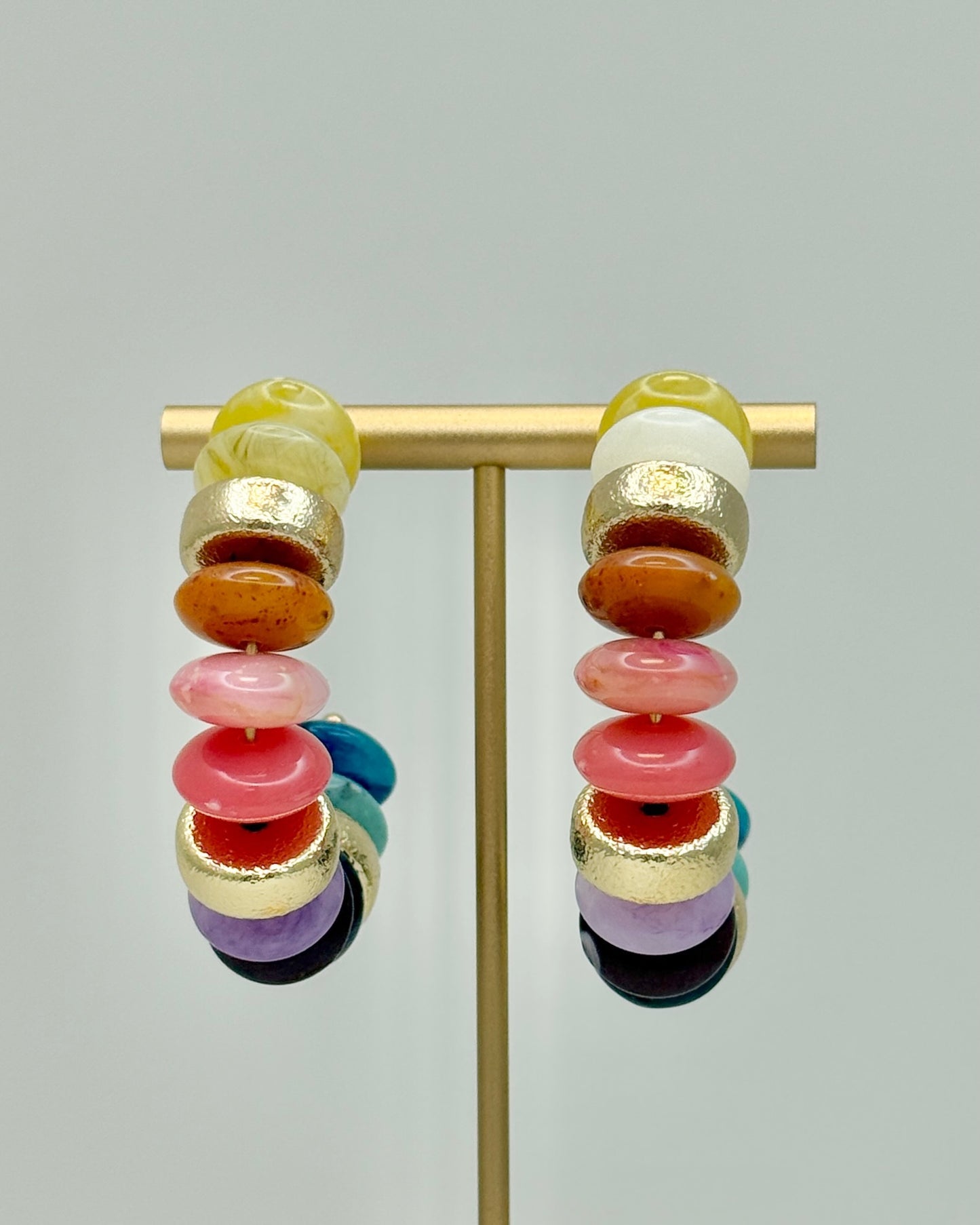 DARK MULTI BEAD HOOPS